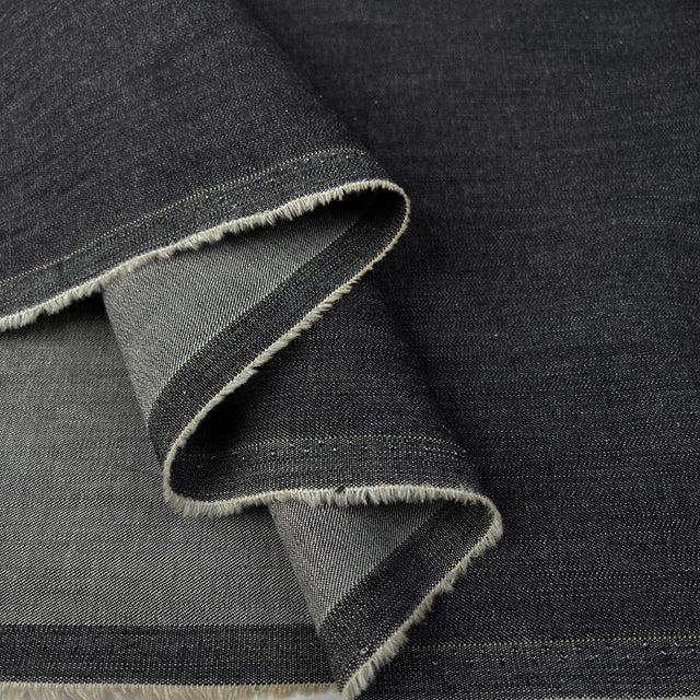 7 75oz Stretch Denim Grey Wash Cotton Elastane Stretch Woven Trouser Fabric Fold