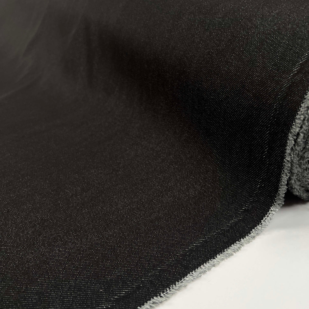 7.5oz City Denim Black Cotton Woven Trouser Fabric Roll