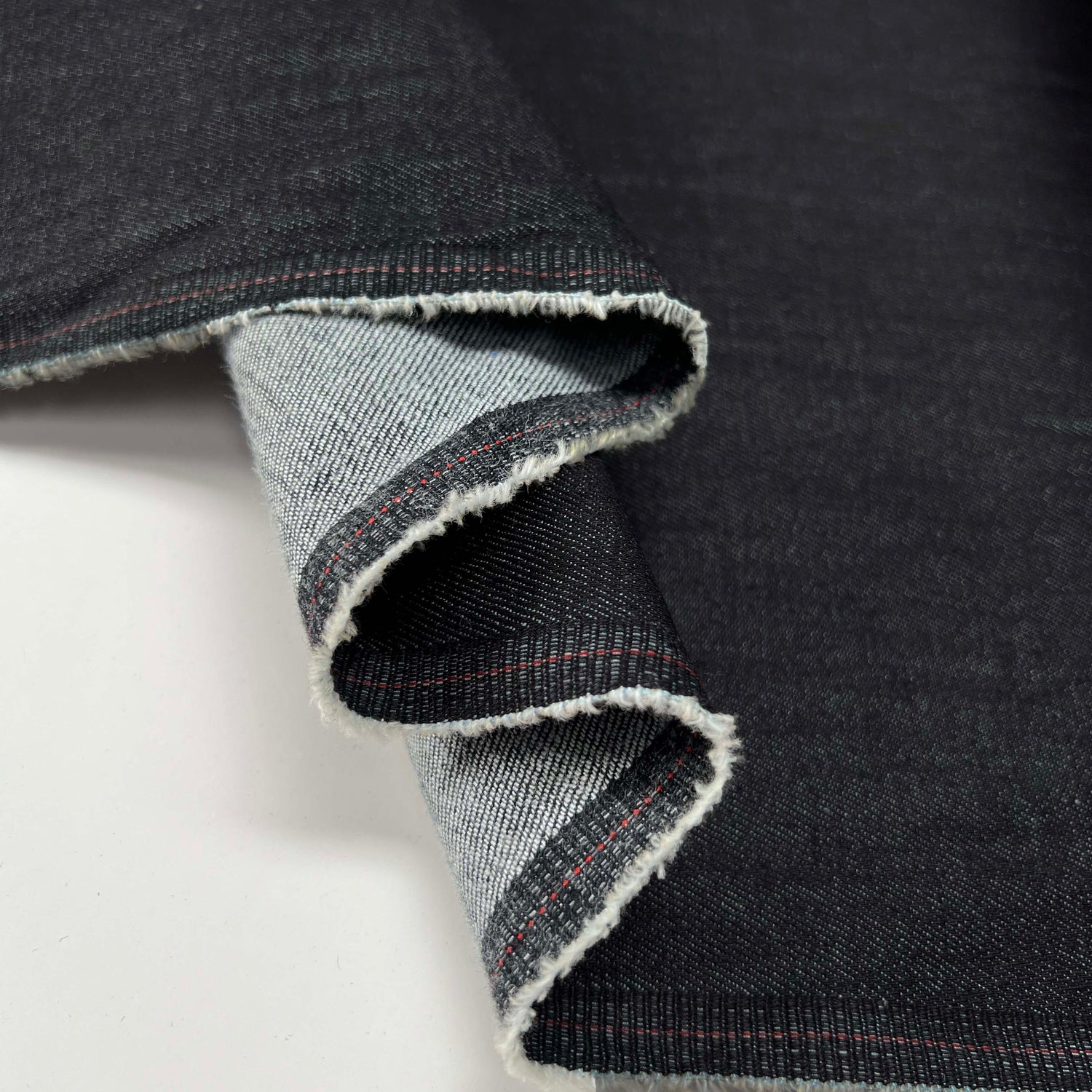 7.5oz Stretch Denim Charcoal Cotton Elastane Woven Trouser Fabric Fold