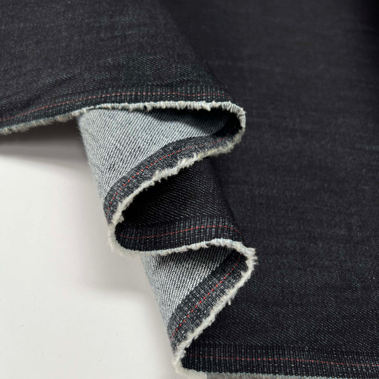 7.5oz Stretch Denim Charcoal Cotton Elastane Woven Trouser Fabric Fold