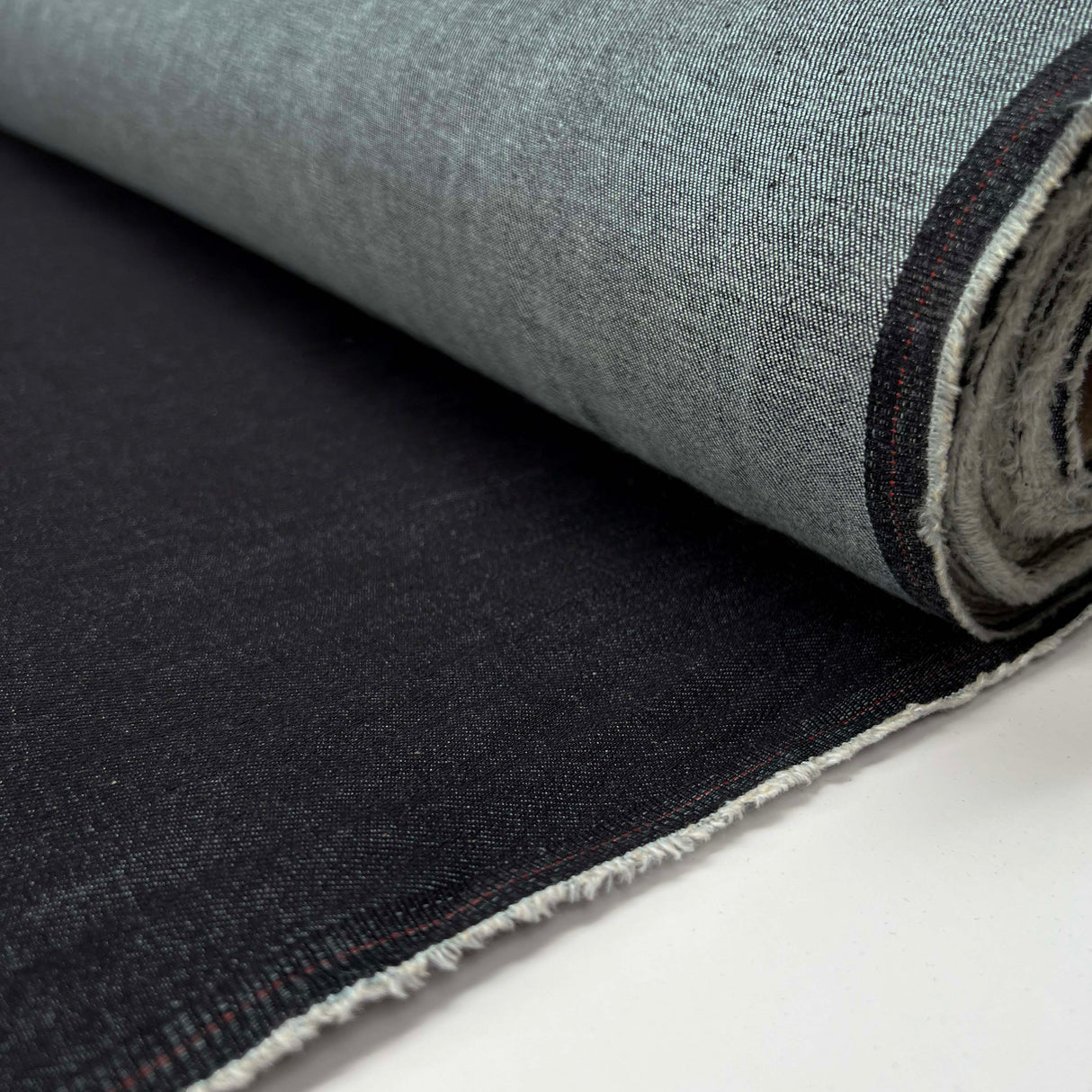 7.5oz Stretch Denim Charcoal Cotton Elastane Woven Trouser Fabric Roll