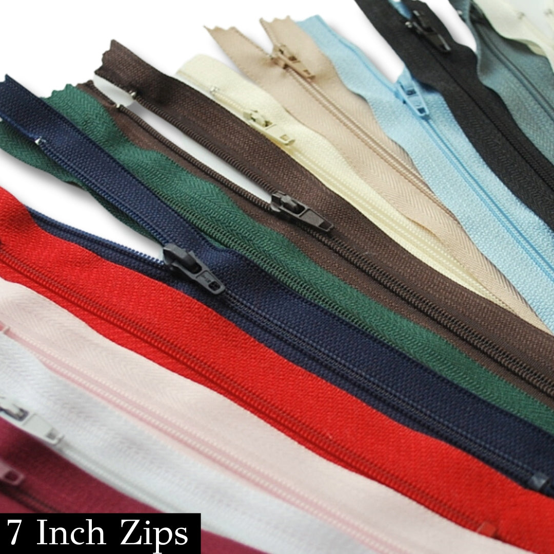 7 Inch Nylon Zips Group