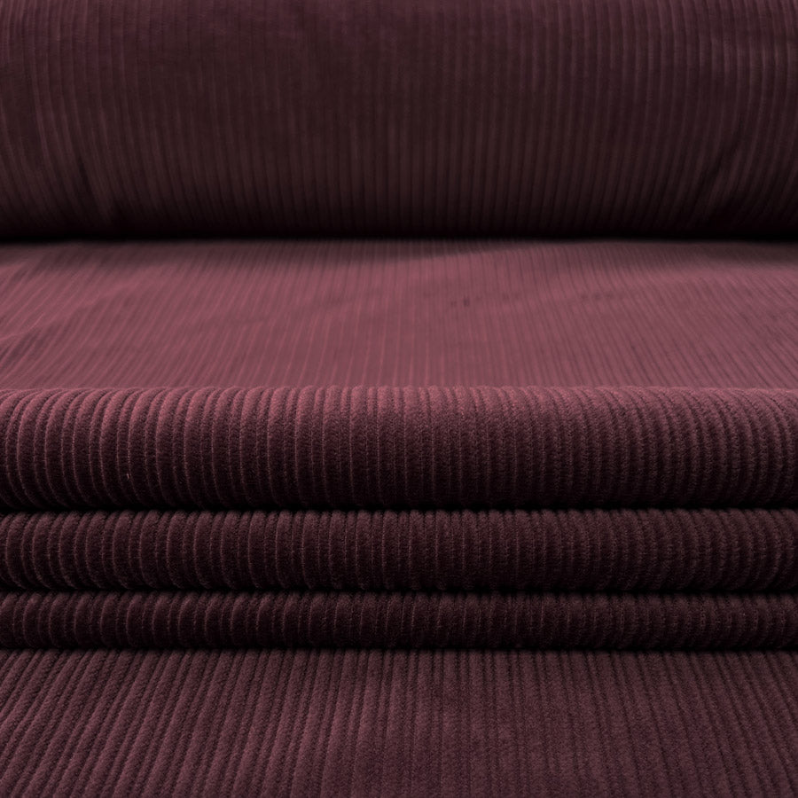 8 Wale Corduroy Aubergine Cotton Purple Woven Trouser Fabric CU