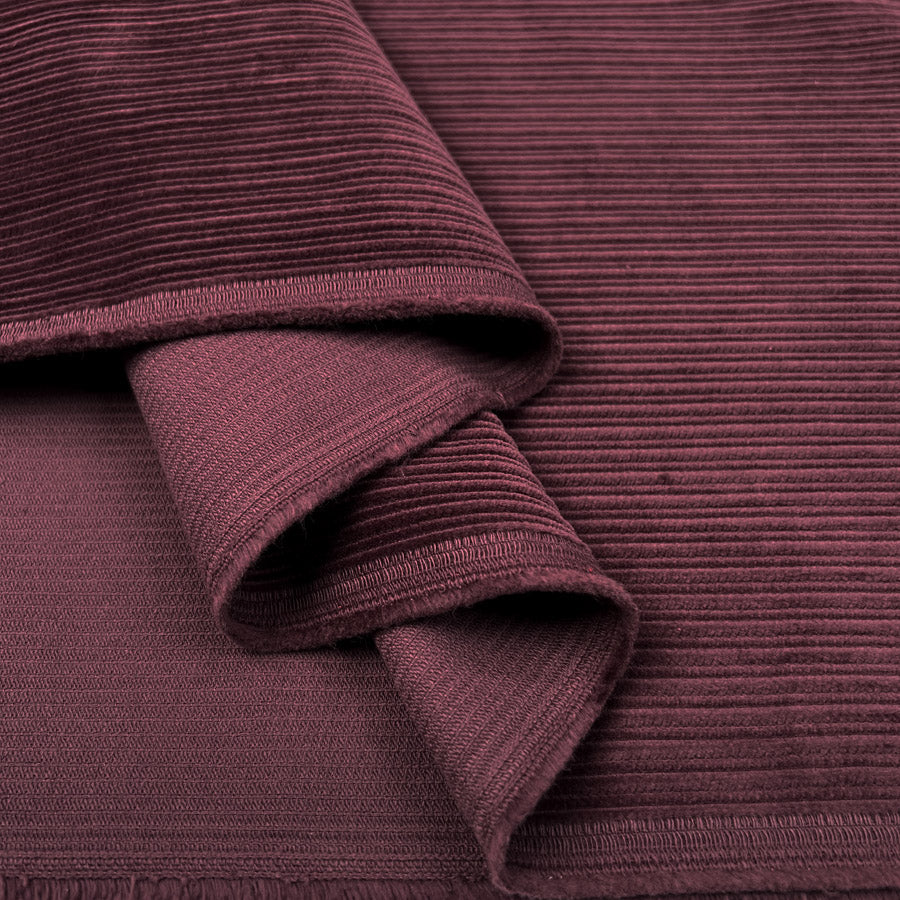 8 Wale Corduroy Aubergine Cotton Purple Woven Trouser Fabric Fold