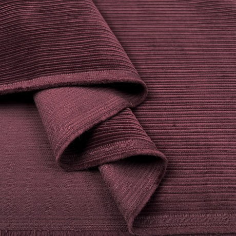 8 Wale Corduroy Aubergine Cotton Purple Woven Trouser Fabric Fold