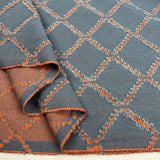 9oz Reworked Denim Tangerine Recycled Cotton Polyester Light Blue Orange Diamond Woven Jean Fabric Fold