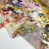 Italian Linen Silk Abstract Floral Dress Fabric A Feast Fold