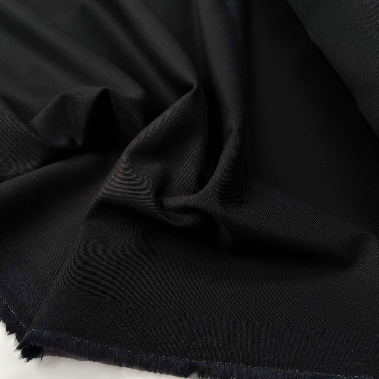 Italian Cotton Cashmere Twill Trousering Fabric Abruzzi Twill Black CU