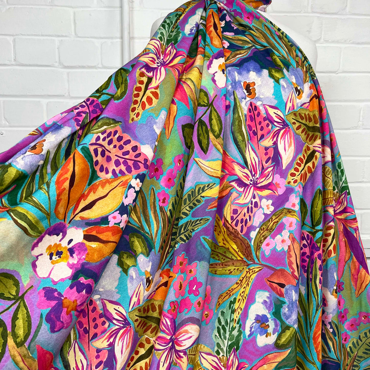 Italian Floral Viscose Dressmaking Fabric Adelina 
