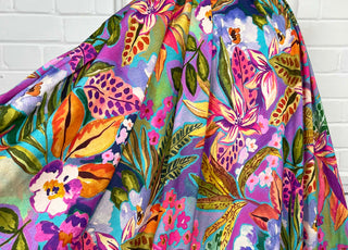 Italian Floral Viscose Dressmaking Fabric Adelina 