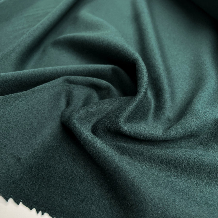 Alana And Alpaca Green Wool Ex Designer Italian Coating Fabric CU