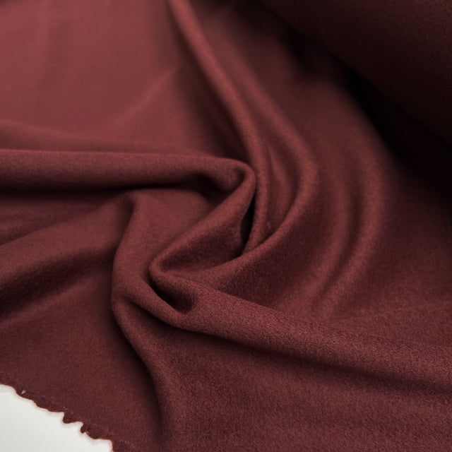Alana And Alpaca Wine Wool Ex Designer Italian Coating Fabric CU