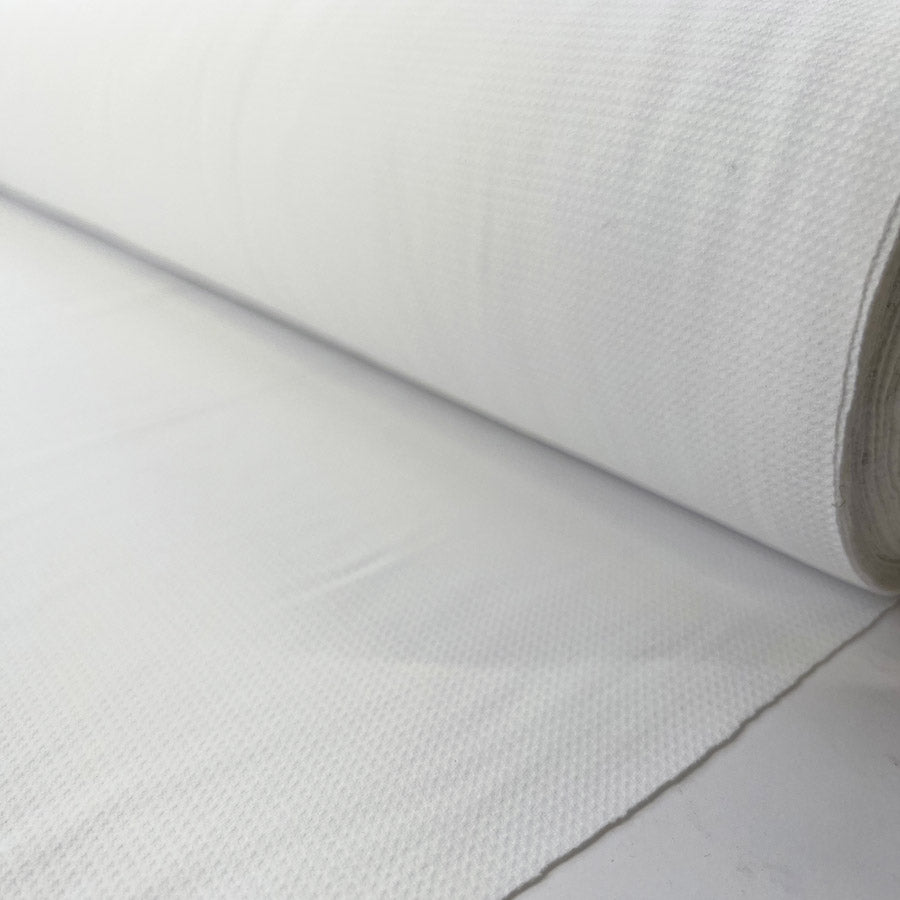 Alba Rib Cotton Elastane White Fine Patterned Knit Jersey Fabric Roll