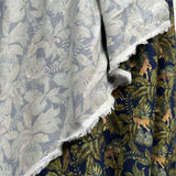 Amazonia Viscose Navy Green Leopard Leaf Print Italian Fabric Hang