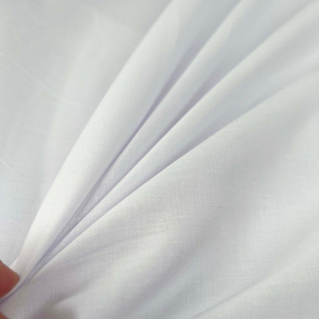 Apparition Plain White Cotton Elastane Shirting Fabric Stretch
