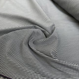 Archivio Checks Black Cotton Elastane Small Check Ex Designer Stretch Woven Shirting Fabric CU
