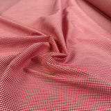 Archivio Checks Red Cotton Elastane Small Check Ex Designer Stretch Woven Shirting Fabric CU