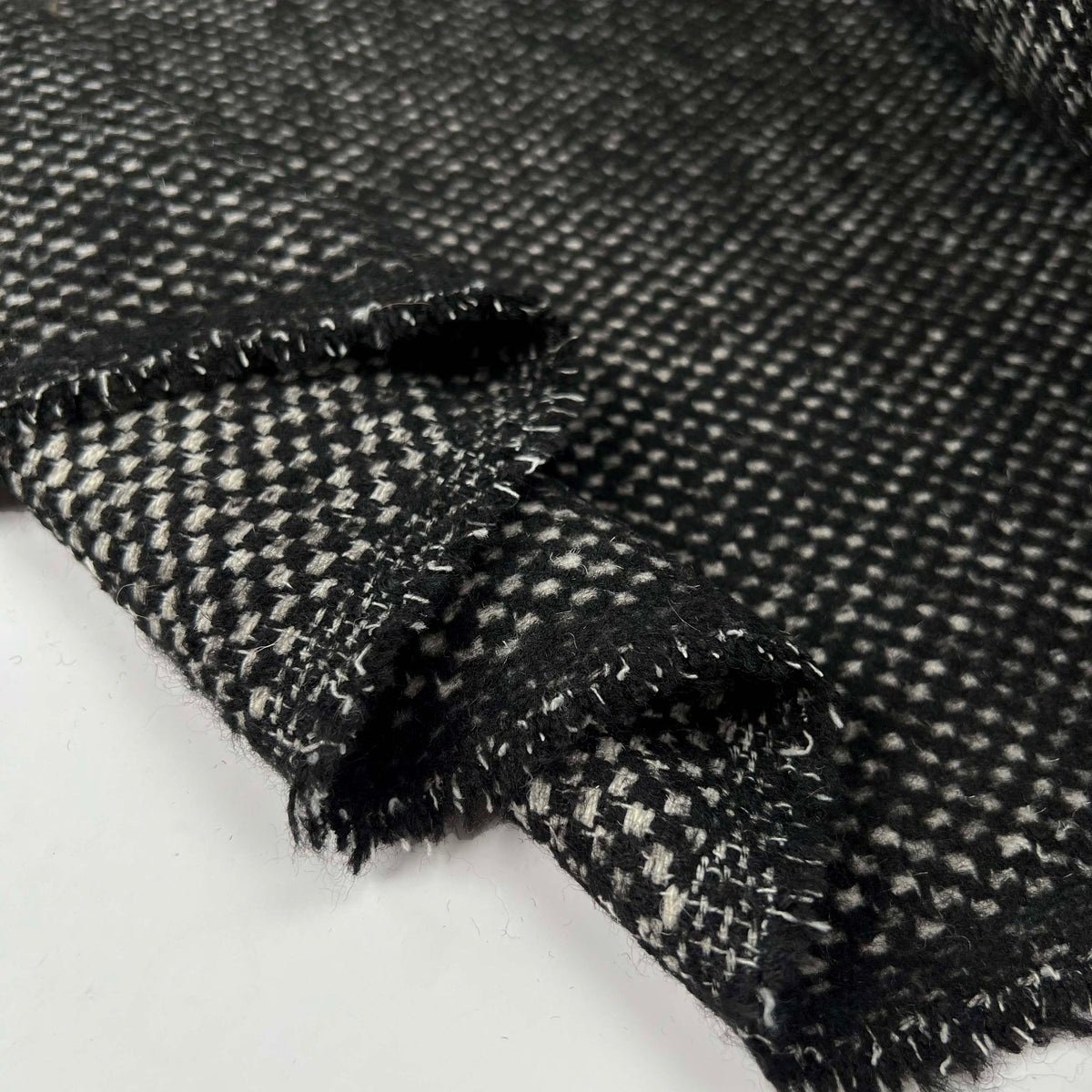Arctic Circle Polyester Wool Gingham Black White Spot Coating Fabric Fold