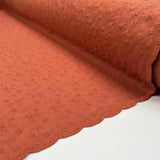 BA Gentle Rust Broderie Anglaise Orange Floral Cotton Woven Dress Fabric Roll