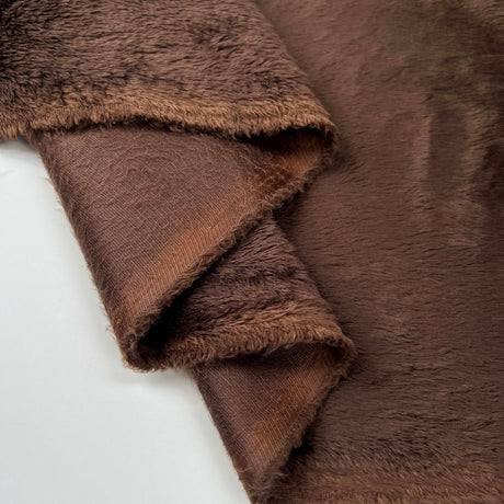 Baby Brown Fur Polyester Soft Coating Fabric Fold