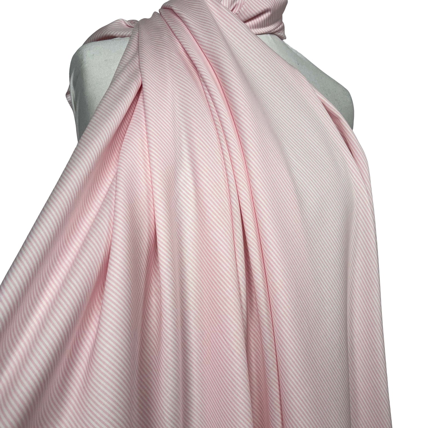 Ex-Designer Italian Cotton Pink Striped Shirting Fabric Bambi Cotton Mannequin