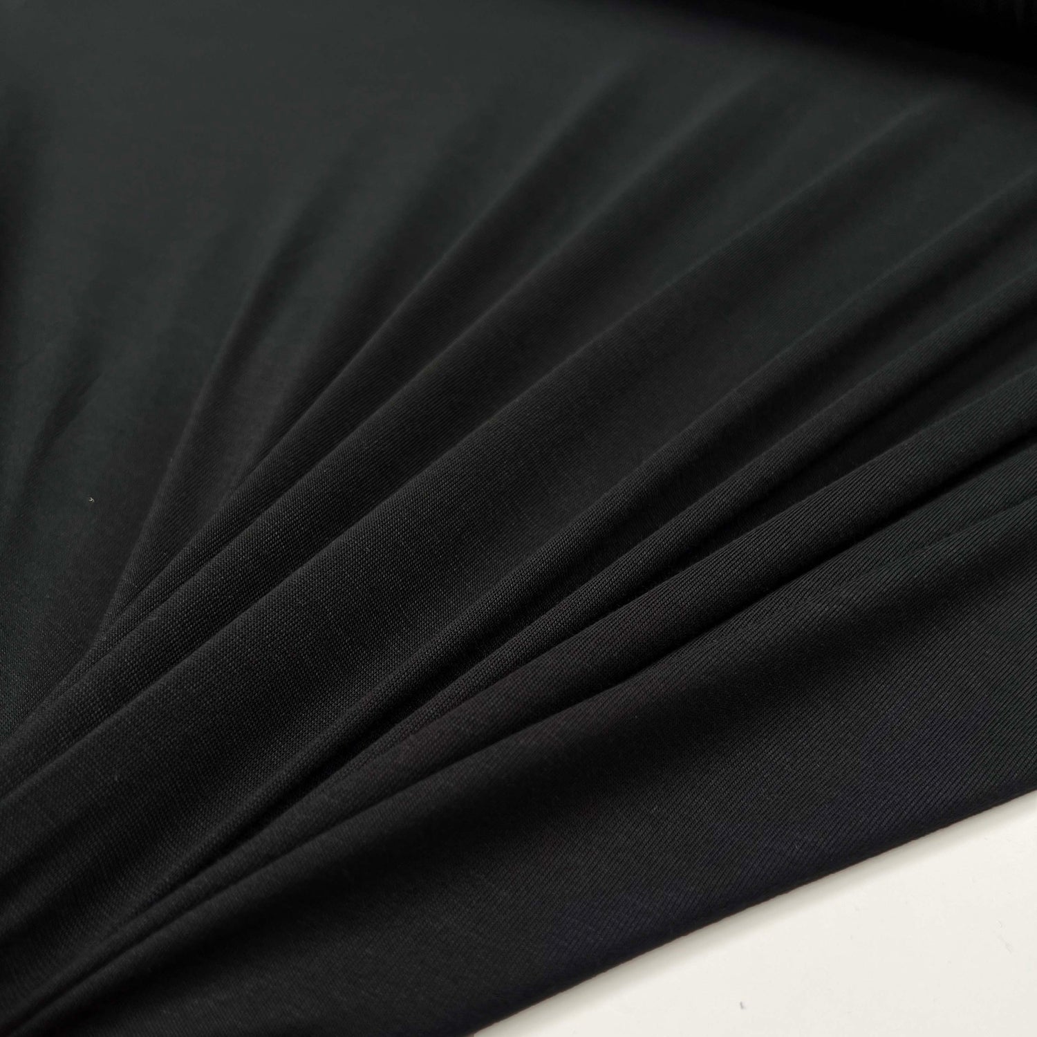 Bamboo Jersey 180 Black Spandex Plain Knit Jersey Fabric Stretch