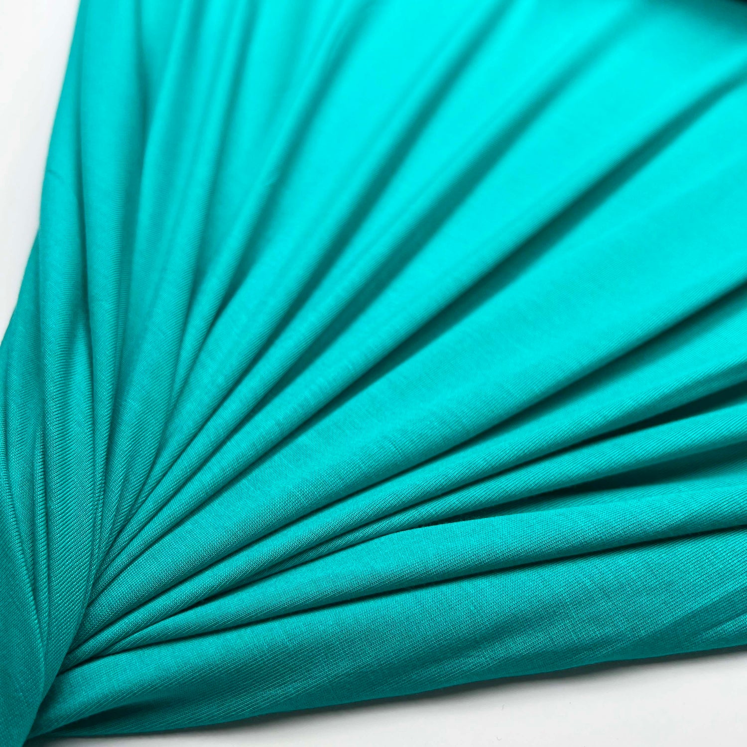 Bamboo Jersey 180 Sea Green Spandex Plain Knit Jersey Fabric Stretch