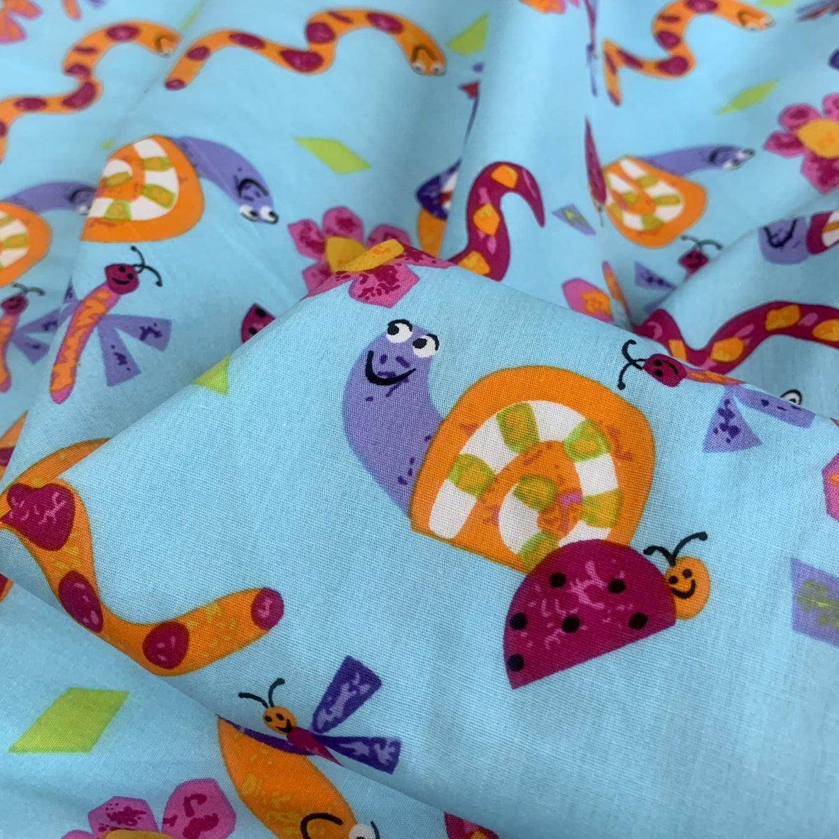 Basics Happy Cotton Garden Critter Dress Fabric cu