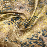 Batik Undergrowth Cotton Brown Hand Printed Abstract Woven Dress Fabric CU