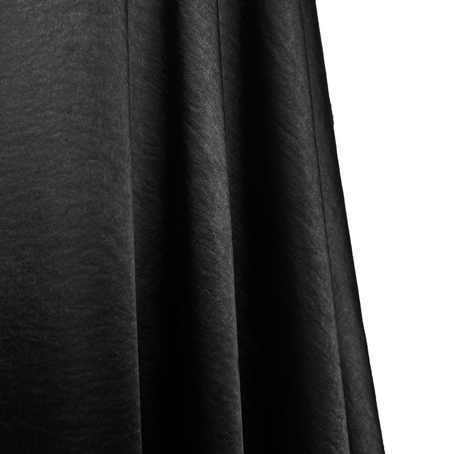 Bella Satin Stretch Black Polyester Elastane Smooth Dressmaking Hang