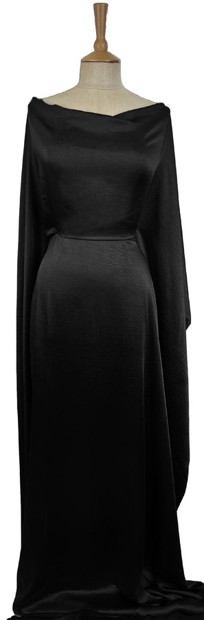 Bella Satin Stretch Black Polyester Elastane Smooth Dressmaking Full