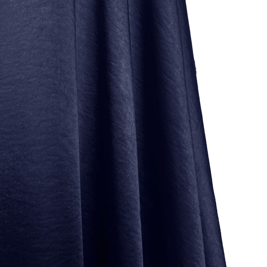 Bella Satin Stretch Navy Polyester Elastane Smooth Dressmaking Fabric 