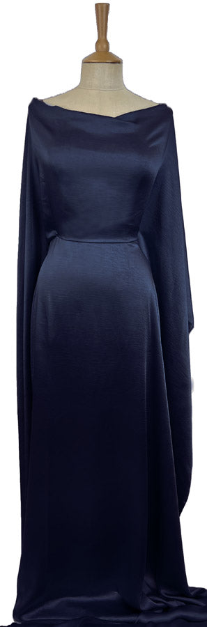Bella Satin Stretch Navy Polyester Elastane Smooth Dressmaking Fabric Mannequin