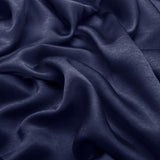 Bella Satin Stretch Navy Polyester Elastane Smooth Dressmaking Fabric Close up