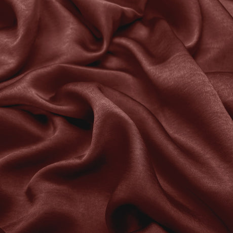 Bella Satin Stretch Red Polyester Elastane Smooth Dressmaking Fabric Close up