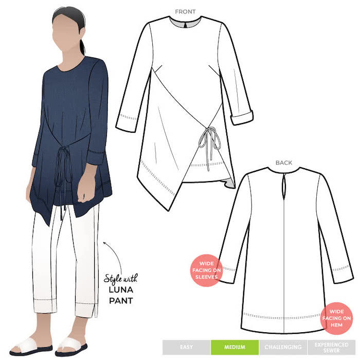 Style Arc - Bessie Woven Tunic Pattern (UK 18-30)