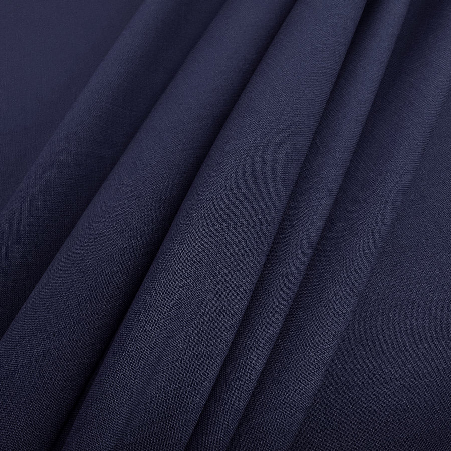 Italian Fine Virgin Wool Blend Fabric Biella Wool - Navy