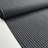 Black Check Shirting White Small Square Polyester Viscose Woven Fabric Bolt