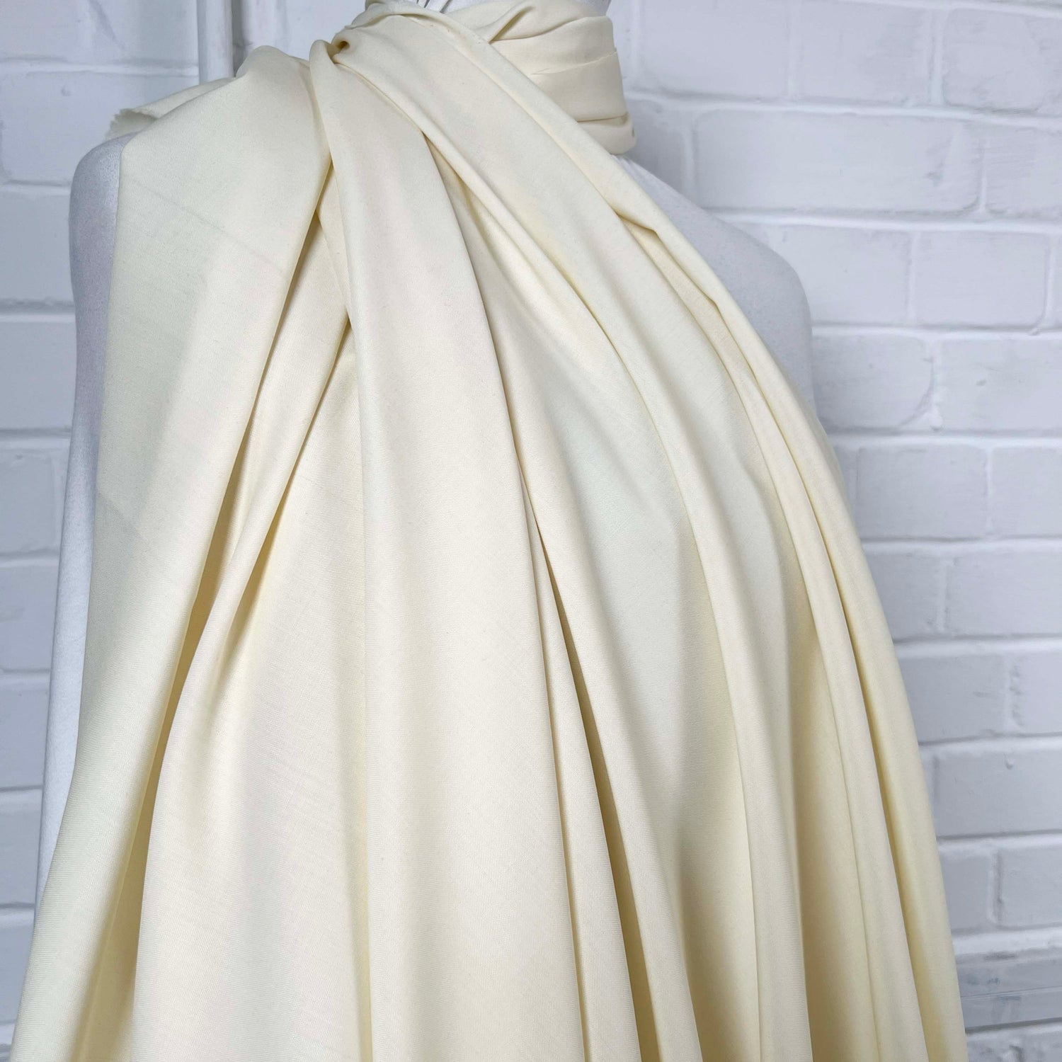 Blandings Virgin Wool Cream Plain Fabric Mannequin
