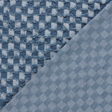Rebel Denim Blue Checked Jacquard Cotton Dress Fabric fabric, folded