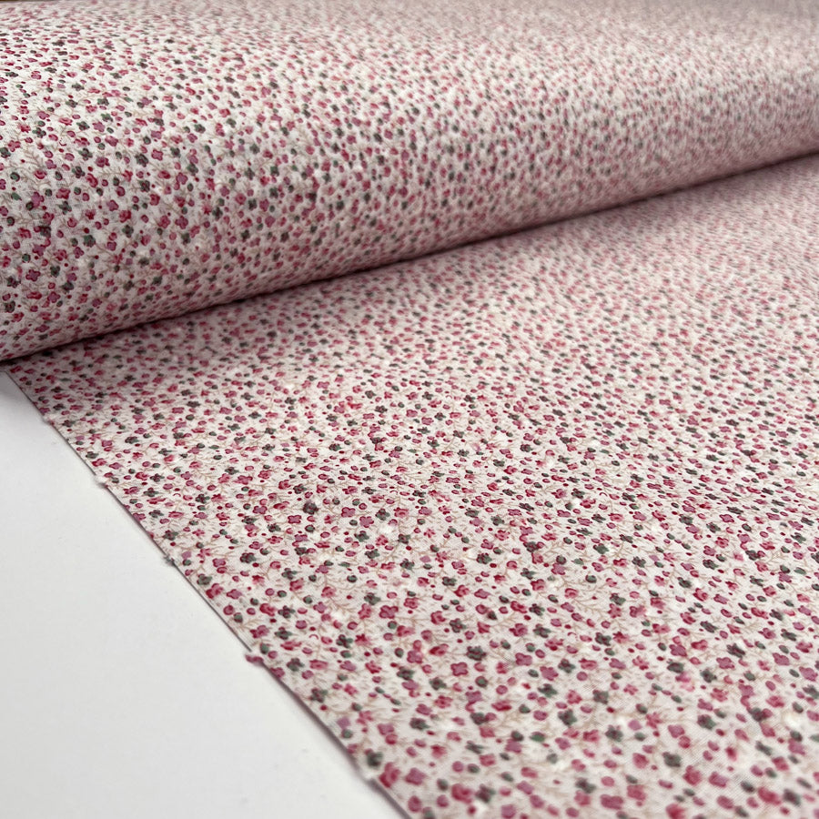 Blush Ditsy Cotton Pink Tiny Floral Woven Dress Fabric Bolt