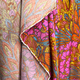 Bold Floral Paisley Orange and Pink Viscose Abstract Dress Fabric Hang