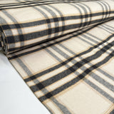 Brushed Cotton Evie Check Cream Black Soft Woven Fabric Bolt