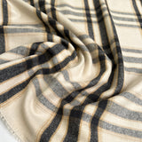Brushed Cotton Evie Check Cream Black Soft Woven Fabric CU