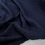 Bubbly Cotton Polyamide Navy Knitted Jersey Fabric CU