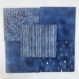John Louden Blue Cotton Fabric JL Christmas Fat Quarter Blue Swirls Full