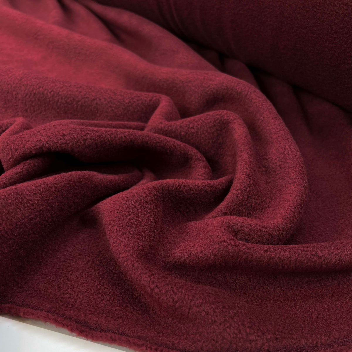 Dark Red Polyester Soft Plain Fleece Fabric  Burgundy Fuzz CU