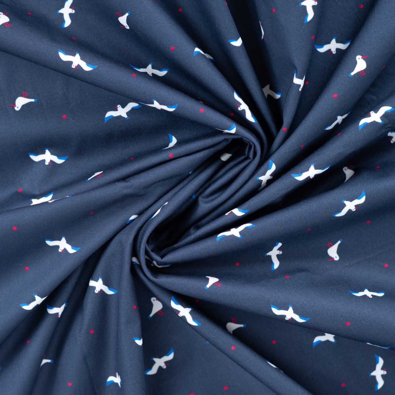 C Pop Gullivanting Printed Cotton Poplin 120gsm Dress Fabric Swirl