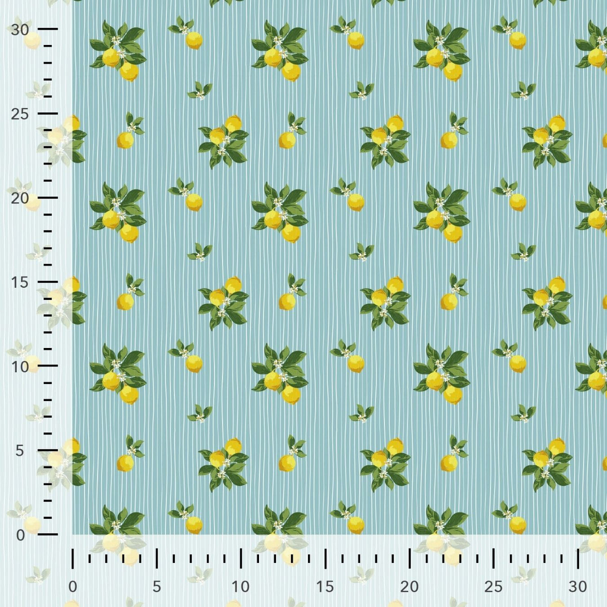 C Pop Mint Lemonade Printed Cotton Poplin 120gsm Dress Fabric Ruler