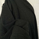 Cable Jersey Black Polyester Viscose Elastane Rope Double Knit Fabric CU
